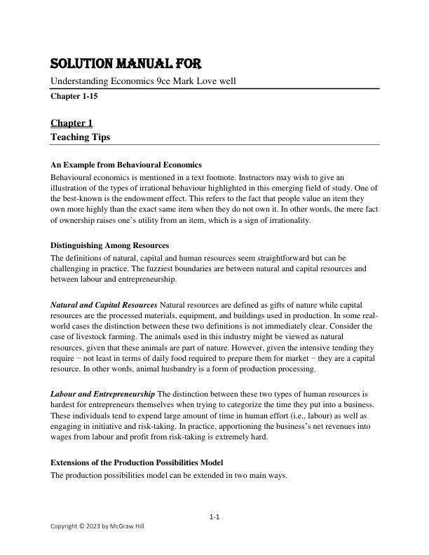 Solution Manual For Understanding Economics 9ce Mark Lovewell