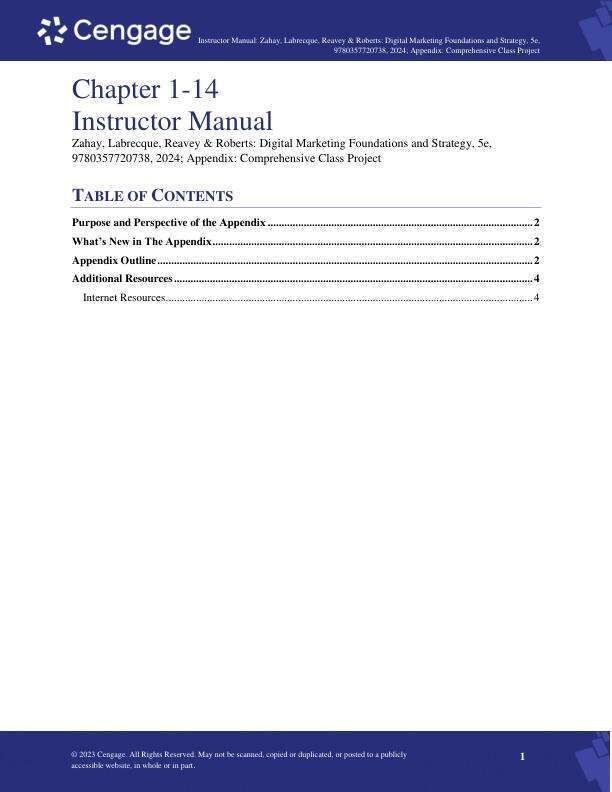 Solution Manual for Digital Marketing Foundations and Strategy, 5th Edition Debra ZahayLauren LabrecqueBrooke ReaveyMary Lou Roberts