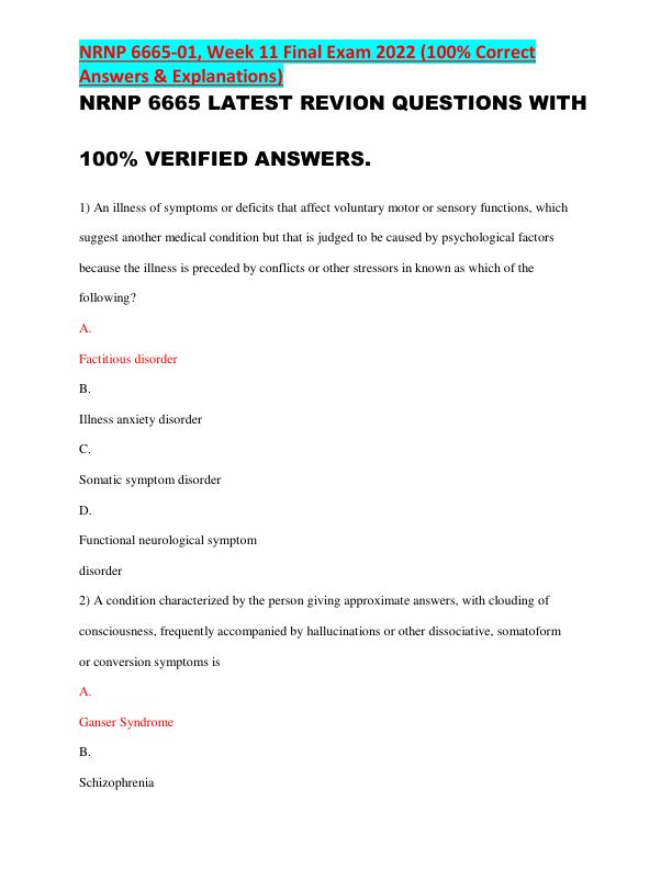 NRNP 6665 LATEST REVION QUESTIONS WITH 100% VERIFIED ANSWERS.