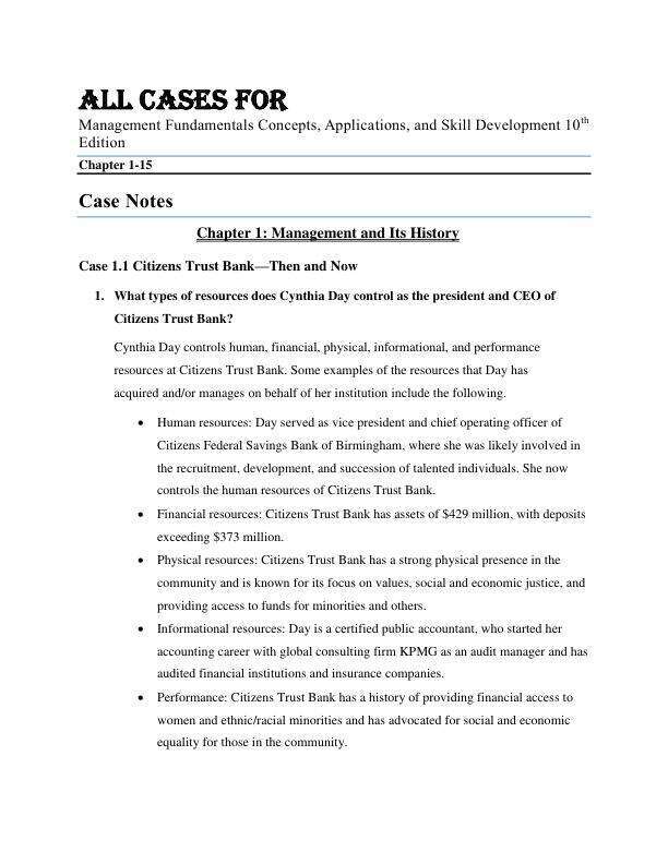 All Cases For Management Fundamentals Concepts, Applications, and Skill Development 10th Edition by