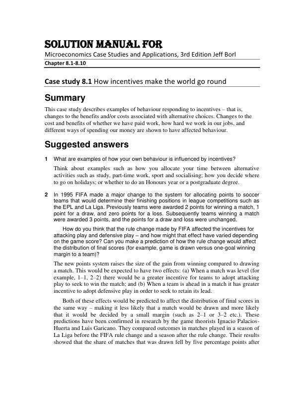 All Cases For Microeconomics Case Studies and Applications, 3rd Edition by Jeff Borland