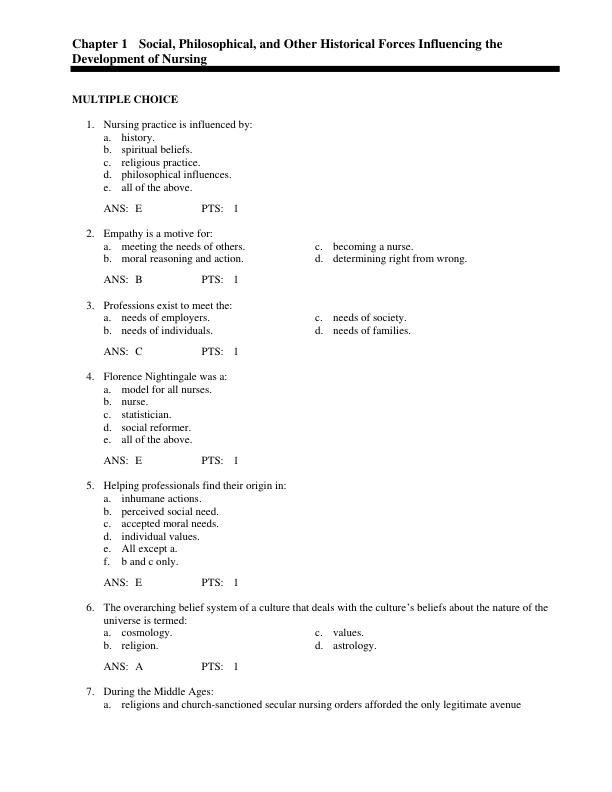 Test Bank For Ethics and Issues In Contemporary Nursing, 1st Edition by Margaret A Burkhardt PhD FNP AHN-BC, Alvita K Nathaniel PhD FNP-BC FAANP Chapter 1-20