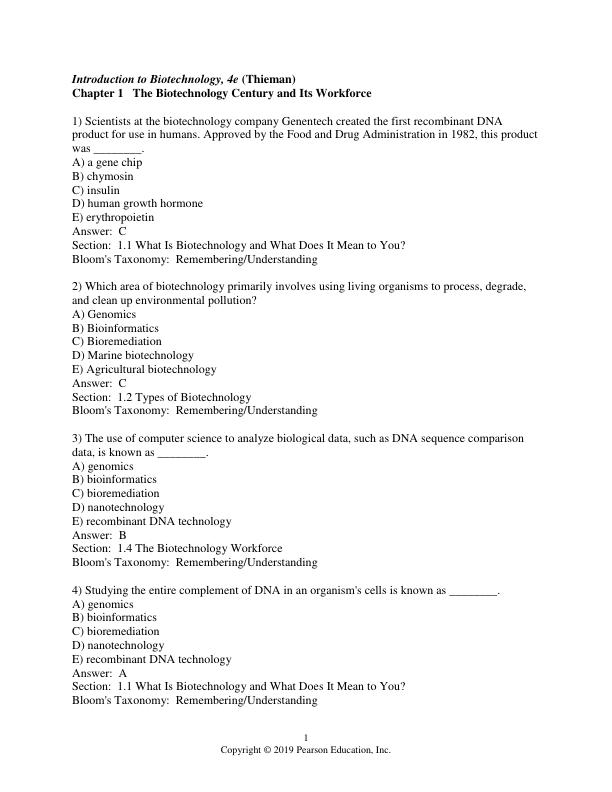 mobile-preview-Test Bank For Introduction to Biotechnology, 4th Edition by William J. Thieman Michael A Palladino Chapter 1-13
