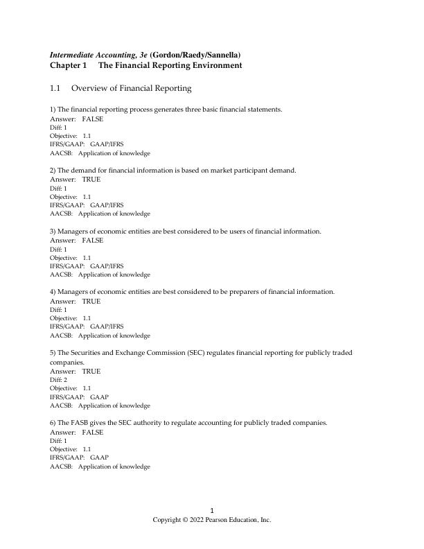 Test Bank for Intermediate Accounting 3rd Edition Elizabeth A. Gordon