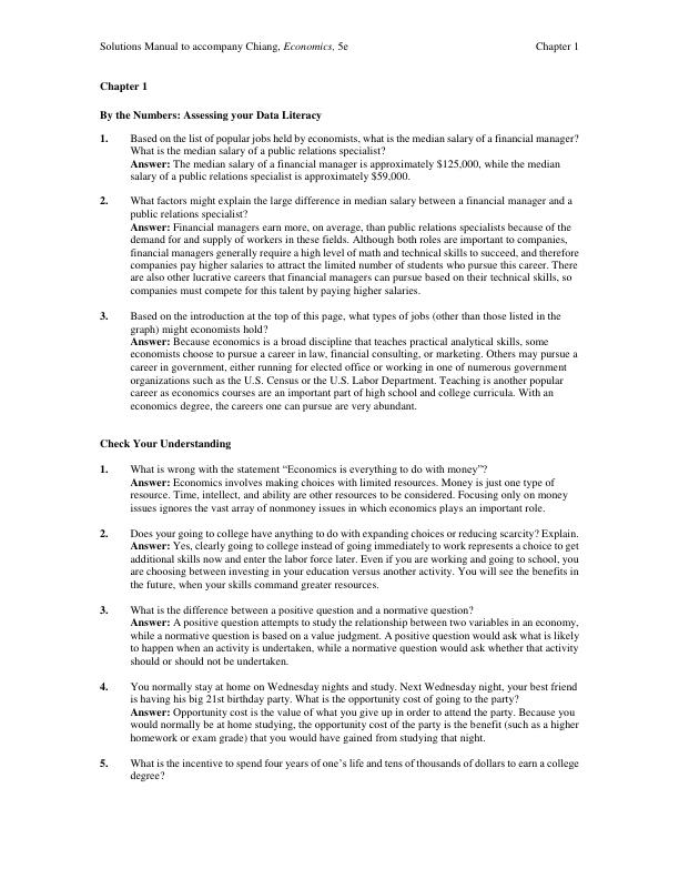 Solution Manual for Macroeconomics Principles for a Changing World 5th Edition by Eric Chiang