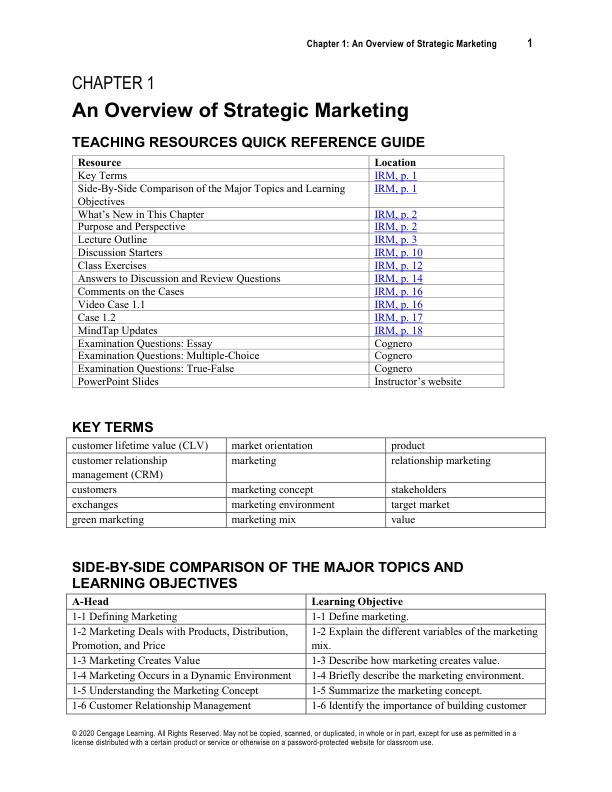 Solution Manual for Marketing 20th Edition by William M. Pride, O. C. Ferrell