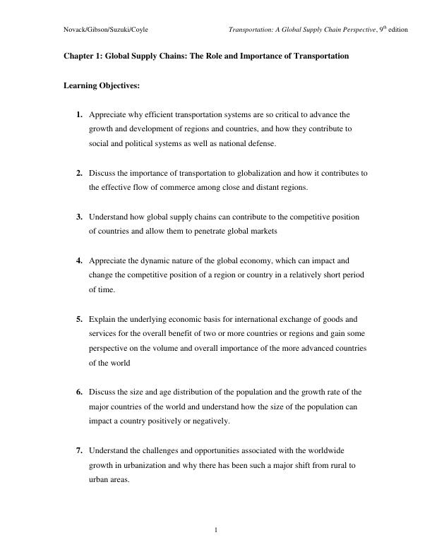 Solution Manual for Transportation A Global Supply Chain Perspective 9th Edition by Robert A. Novack, Brian Gibson, Yoshinori Suzuki, John J. Coyle
