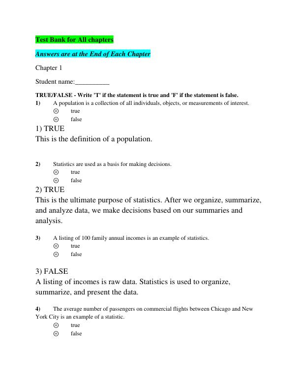 Test Bank for Statistical Techniques in Business and Economics 18th Edition by Douglas Lind, William Marchal, Samuel Wathen