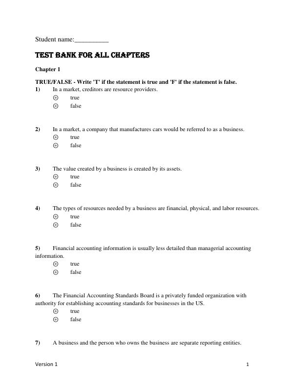 Test Bank for Introductory Financial Accounting for Business 2nd Edition by Thomas Edmonds, Christopher Edmonds, Mark Edmonds, Jennifer Edmonds, Philip Olds