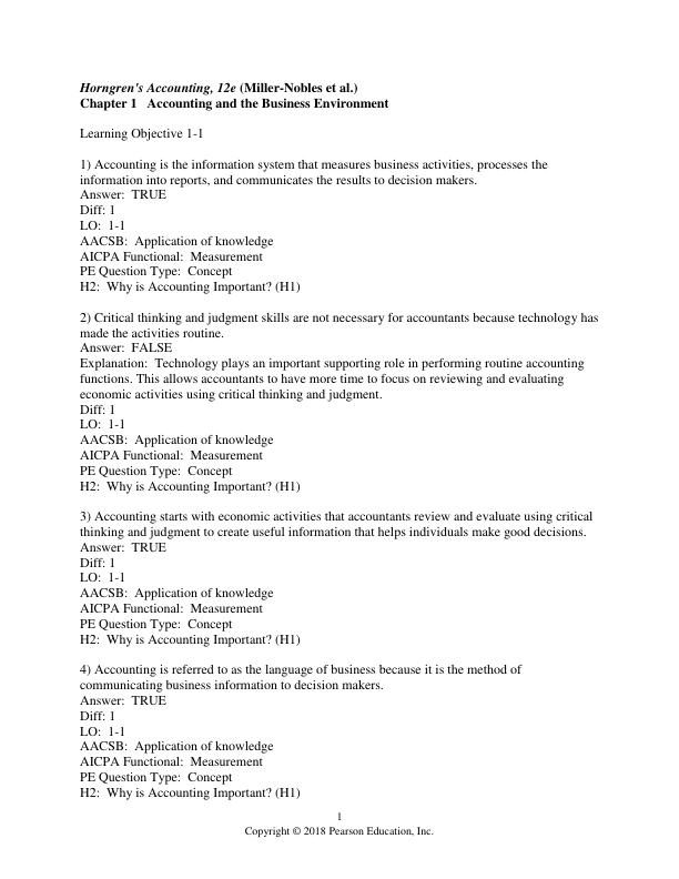 Test Bank For Horngren's Accounting The Financial Chapters 12th Edition by Tracie Miller Nobles, Brenda Mattison, Ella Mae Matsumura