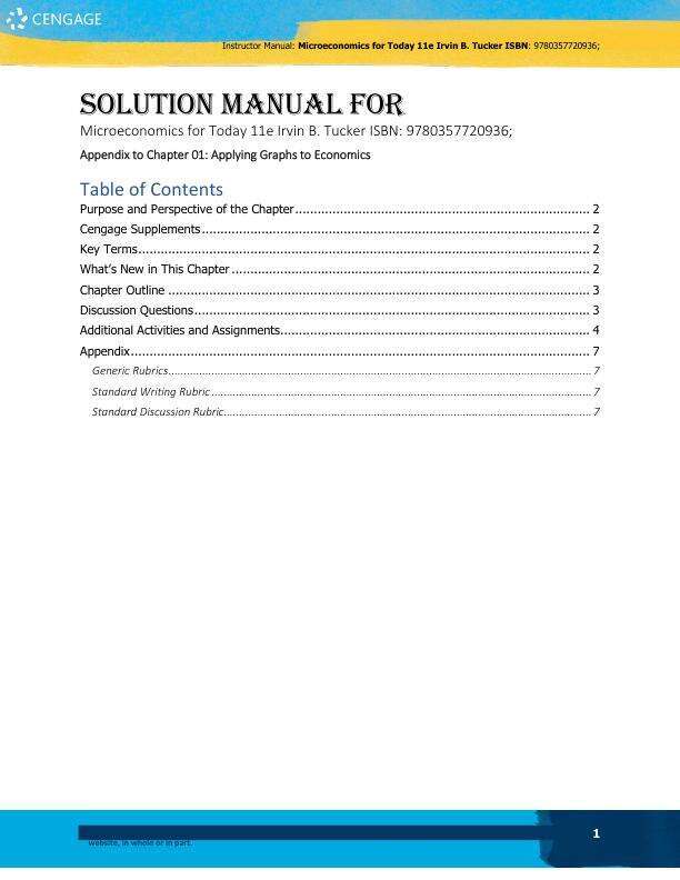 Solution Manual for Microeconomics for Today 11th Edition by Irvin B. Tucker Chapter 1-30