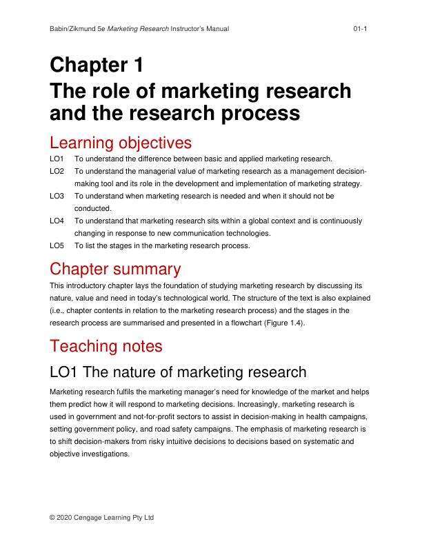 Solution Manual for Marketing Research, 5th Edition by Steve D'AlessandroHume WinzarBen LoweBarry J. BabinWilliam Zikmund