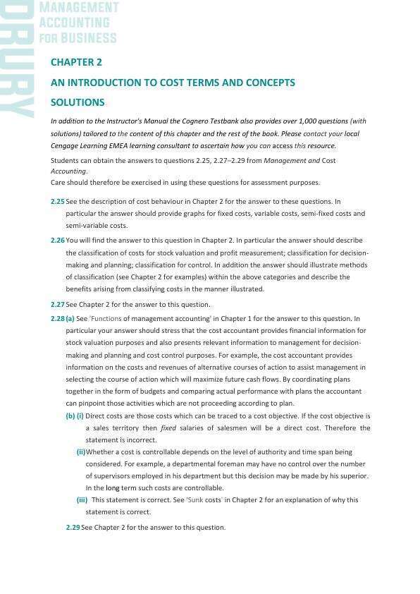 Solution Manual For Management Accounting for Business, 8th Edition by Colin Drury, Mike Tayles
