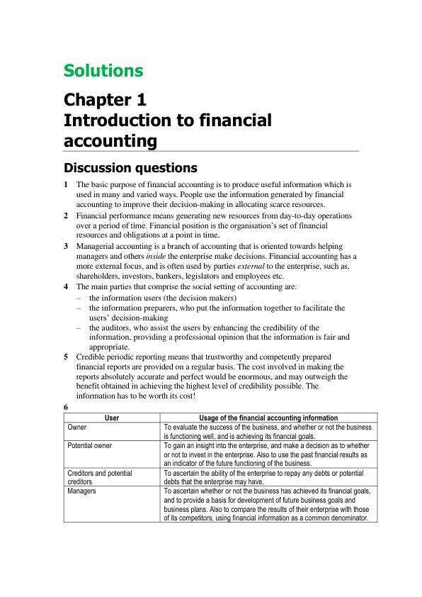 Solution Manual for Fundamentals of Accounting and Financial Management  8e Ken TrotmanKerry HumphreysVictoria CloutKate Morgan