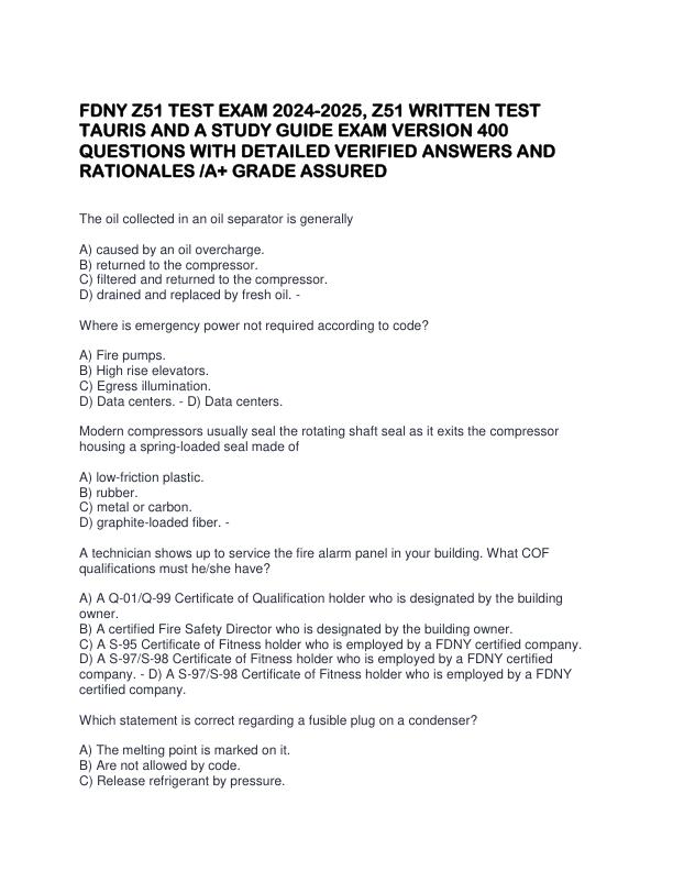 FDNY Z51 TEST EXAM 2024