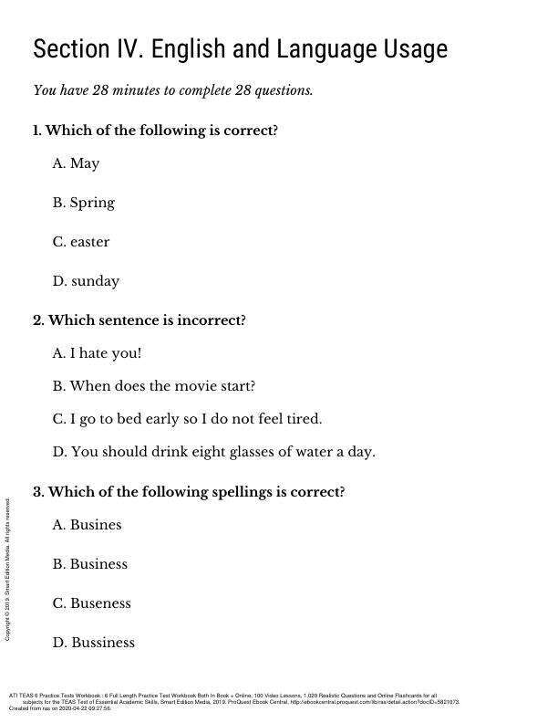 ATI TEAS 6 Practice Tests Workbook 6 Full Length Pg_83-92