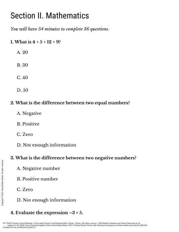 ATI TEAS 6 Practice Tests Workbook 6 Full Length Pg_538-608