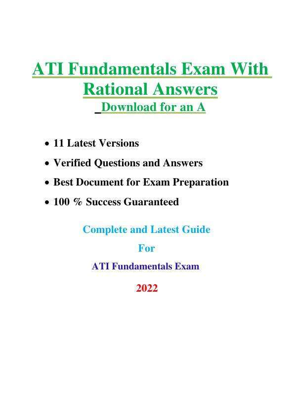PN ATI Fundamentals Proctored Exam Test Bank (11 VERSIONS) 20212022.........