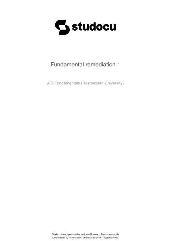 Fundamental remediation 1