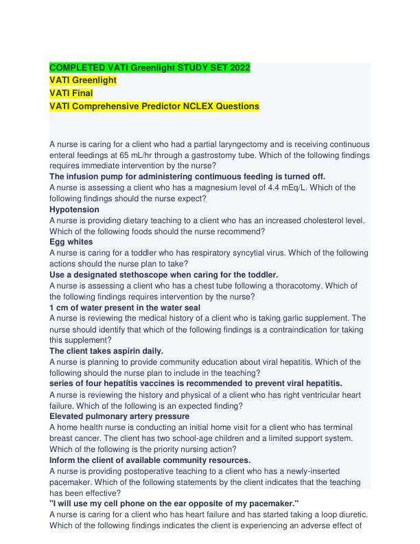 COMPLETED VATI Greenlight STUDY SET 2022