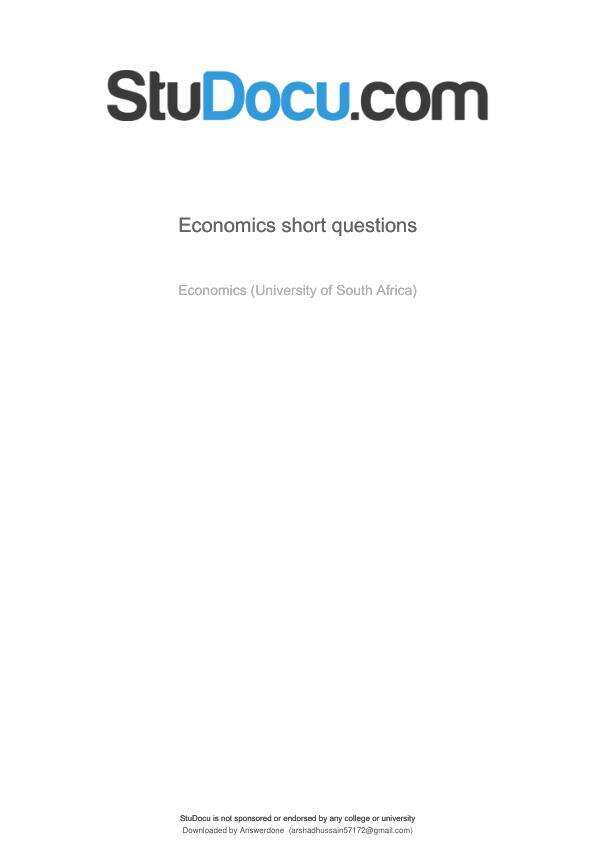 Economics Short Questions