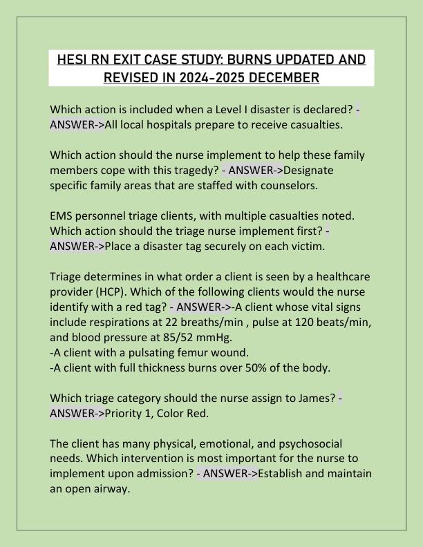 HESI RN EXIT CASE STUDY BURNS UPDATED AND REVISED IN 2024-2025 DECEMBER - Copy