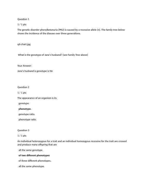 BIOLOGY 101 BIO Quiz 6