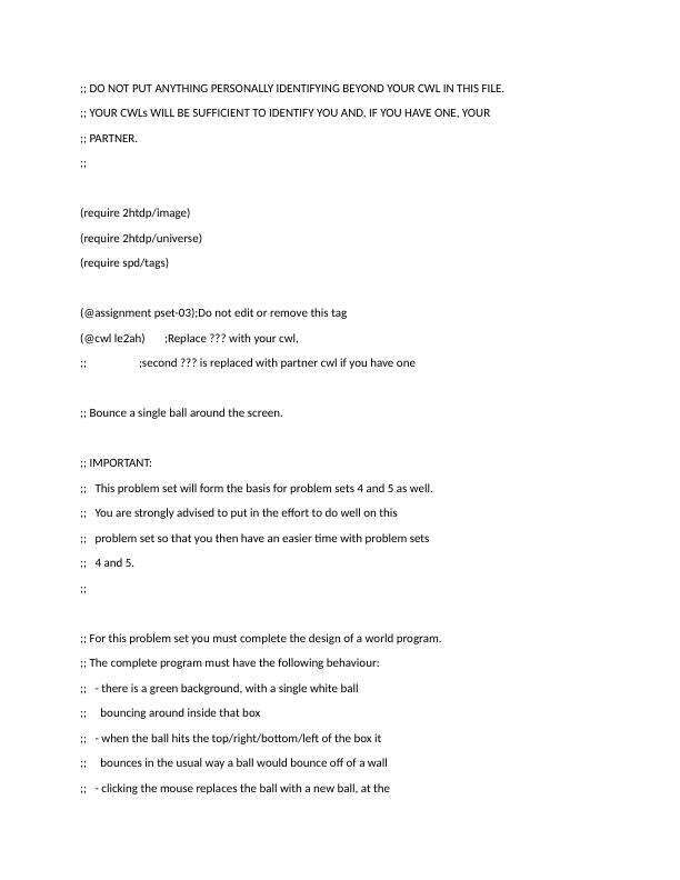 University of British Columbia CPSC 110 Problem set 3