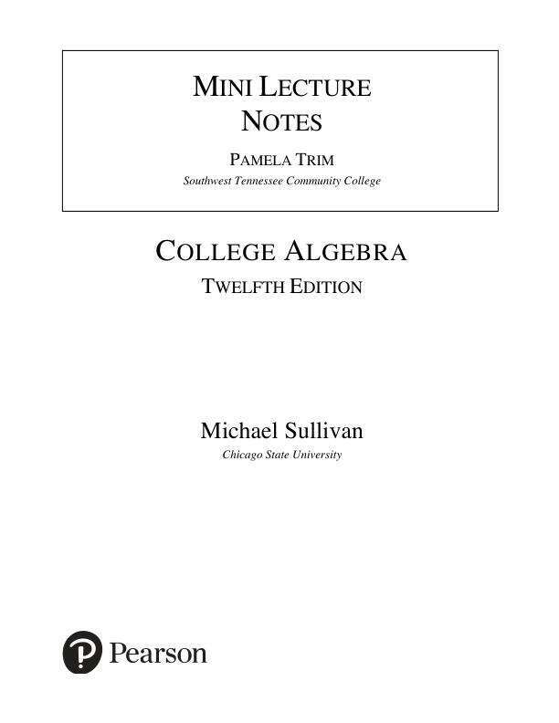 Test Bank For College Algebra, 12th Edition by Michael Sullivan