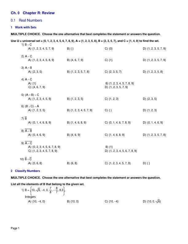 Test Bank For Algebra and Trigonometry Enhanced with Graphing Utilities 8th Edition by Michael Sullivan Chapter 1-14