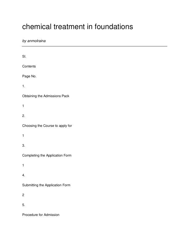 chemical treatment in foundations