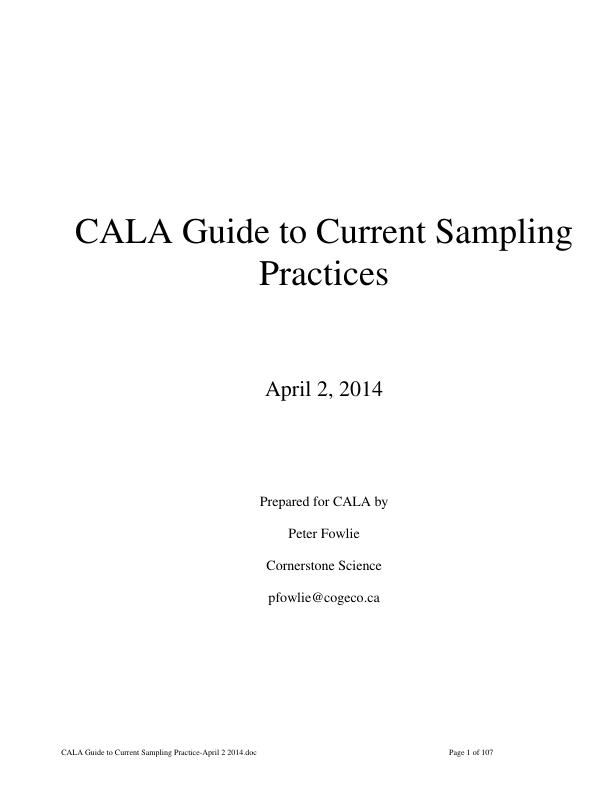 CALA Guide to Current Sampling  Practices