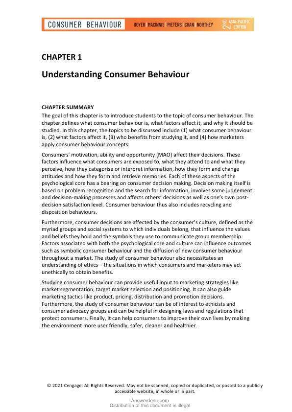 Solution Manual For Consumer Behaviour, 2nd Edition Wayne D. HoyerDeborah J. MacInnisRik PietersEugene ChanGavin Northey