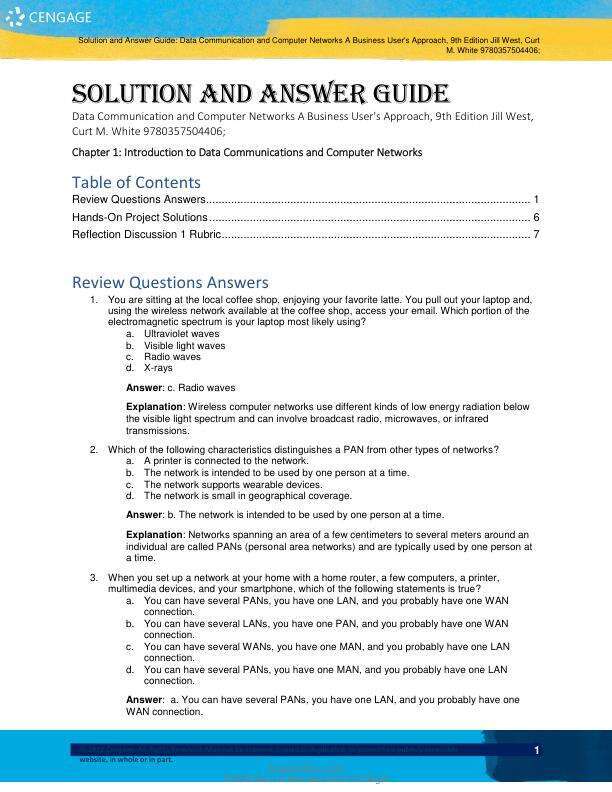 Solution Manual For Data Communication and Computer Networks A Business User's Approach, 9th Edition by Jill West, Curt M. White Chapter 1-12