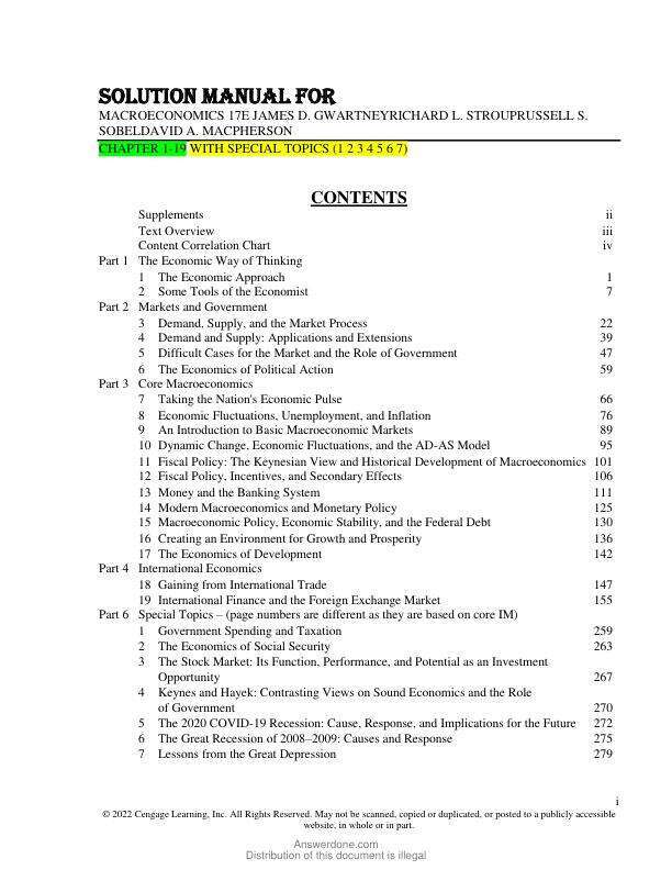 Solution Manual For Macroeconomics 17th Edition by James D. GwartneyRichard L. StroupRussell S. SobelDavid A. Macpherson Chapter 1-19 and Special Topics(1 2 3 4 5 6 7)