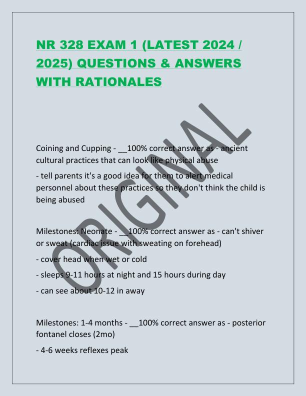 NR 328 EXAM