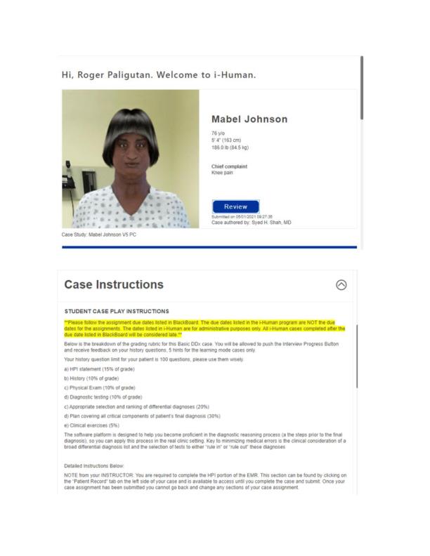 I HUMAN CASE STUDYMABEL JOHNSON