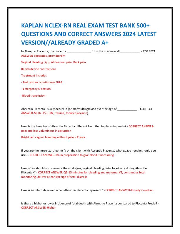 KAPLAN NCLEX22