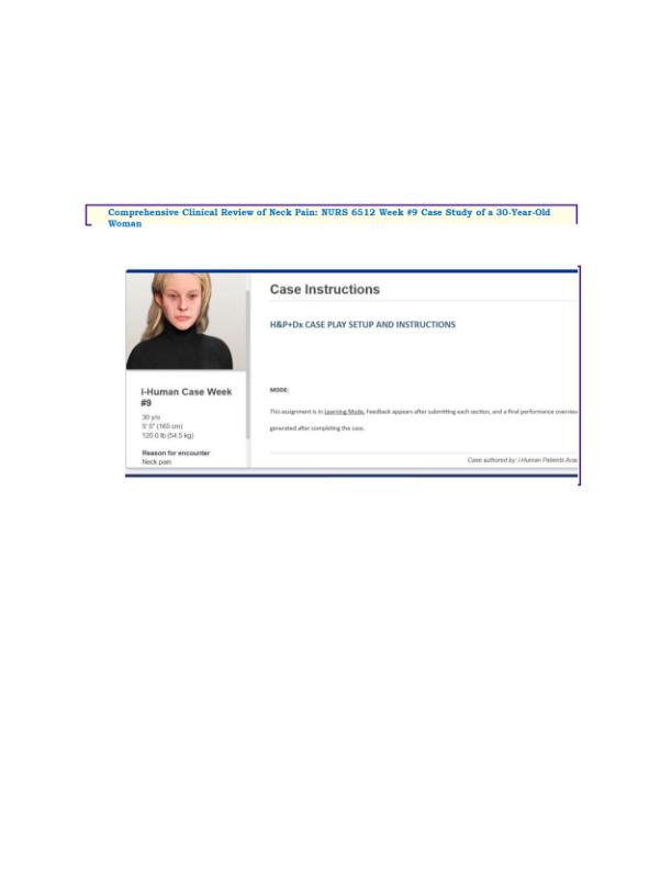 Comprehensive Clinical Review of Neck Pain 1