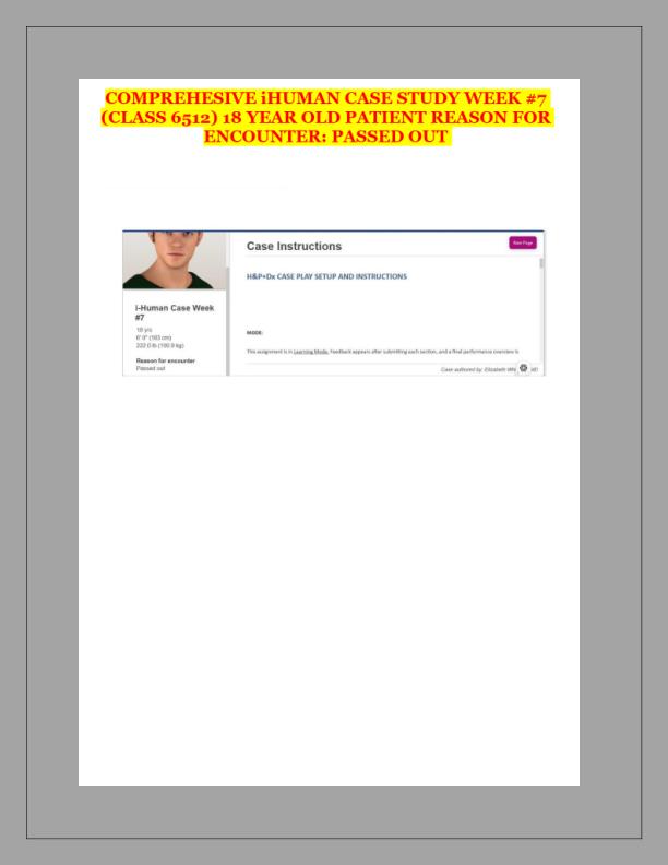 Comprehensive iHuman Case Study 1
