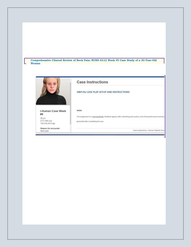 Comprehensive Clinical Review of Neck Pain