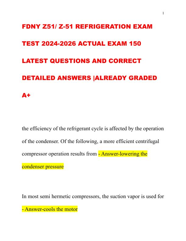 FDNY Z51 Z-51 REFRIGERATION EXAM