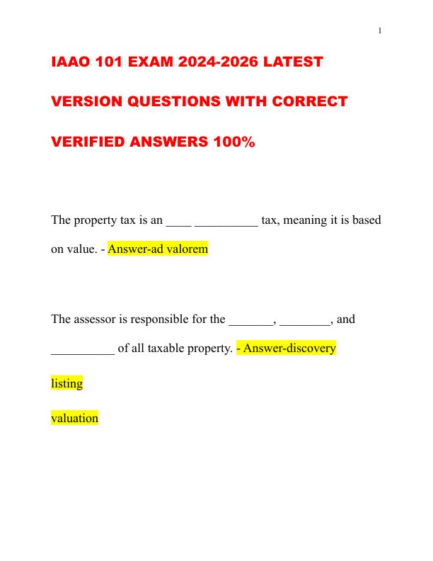 IAAO 101 EXAM