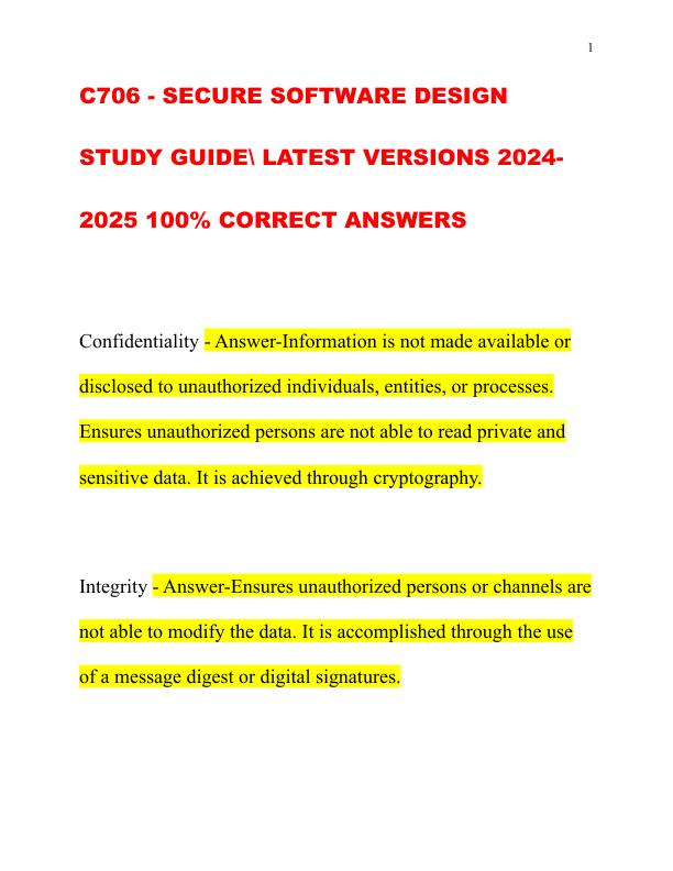 C706 - SECURE SOFTWARE DESIGN