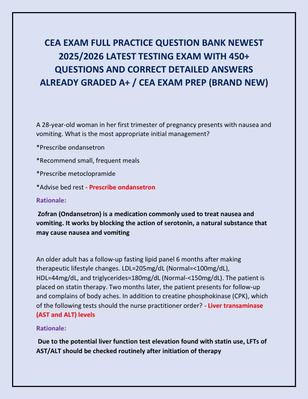 CEA EXAM FULL PRACTICE QUESTION BANK NEWEST 2025