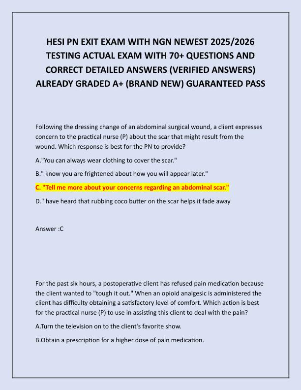 HESI PN EXIT EXAM WITH NGN NEWEST 2025