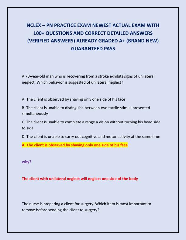 NCLEX  PN PRACTICE