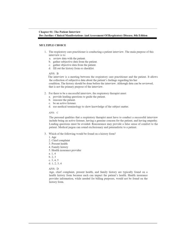 Test Bank for Clinical Manifestations and Assessment of Respiratory Disease 8th Edition by Des Jardins (2)