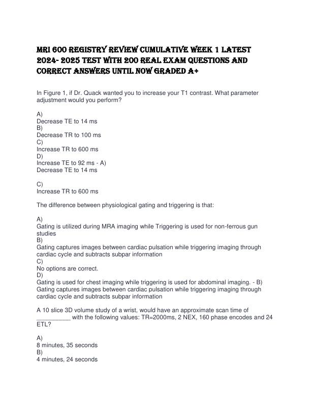 MRI 600 REGISTRY REVIEW CUMULATIVE WEEK 1 LATEST 2024