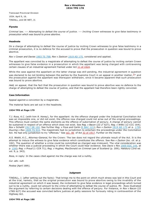 Rex v Hirschhorn 1934 TPD 178